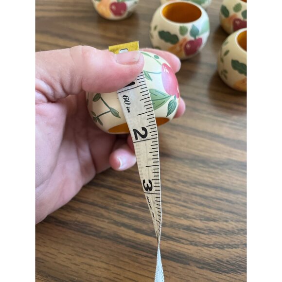 Set of six hand painted napkin rings with fruit - Picture 7 of 7